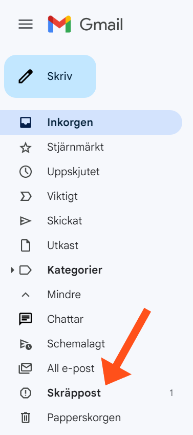Gmail &ndash; s&oslash;ppelpostmappe