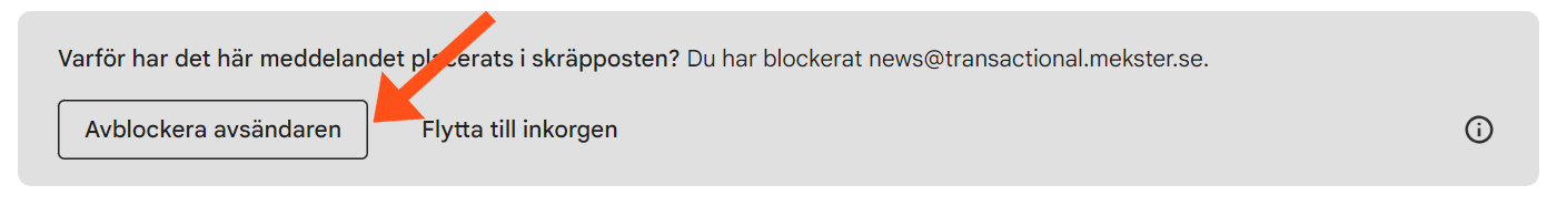 Gmail &ndash; fjern blokkering av avsender