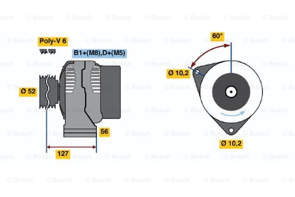 Generator Bosch - Saab - 9-3, 9-5 - OE 93184941,5248372,93184940