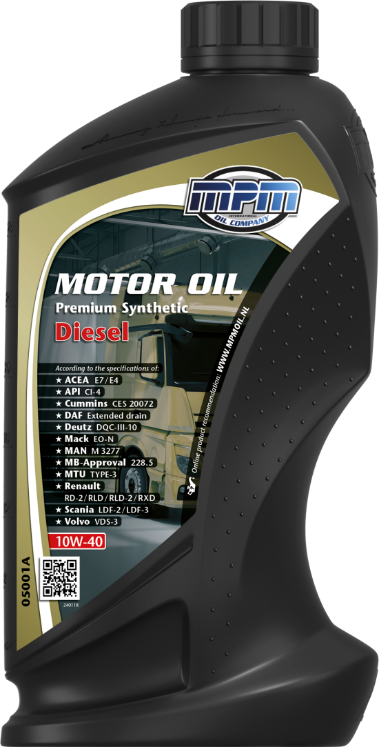 MPM Premium Synthetic Diesel 10W-40 Motorolje 1 l - Motorolje - Fiat - Renault - Mercedes - Toyota - Iveco - Mitsubishi - Nissan - Chrysler