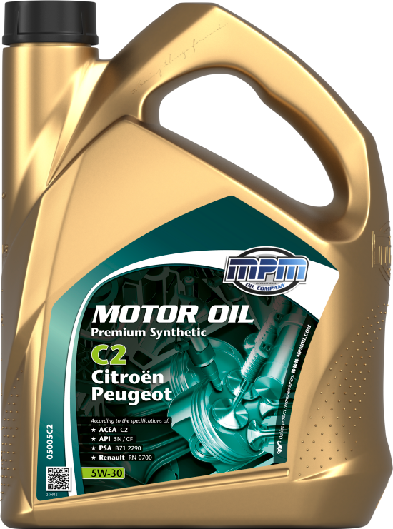 MPM Premium Synthetic C2 Citroën/Peugeot 5W-30 Motorolja Dunk 5 l - Motorolja