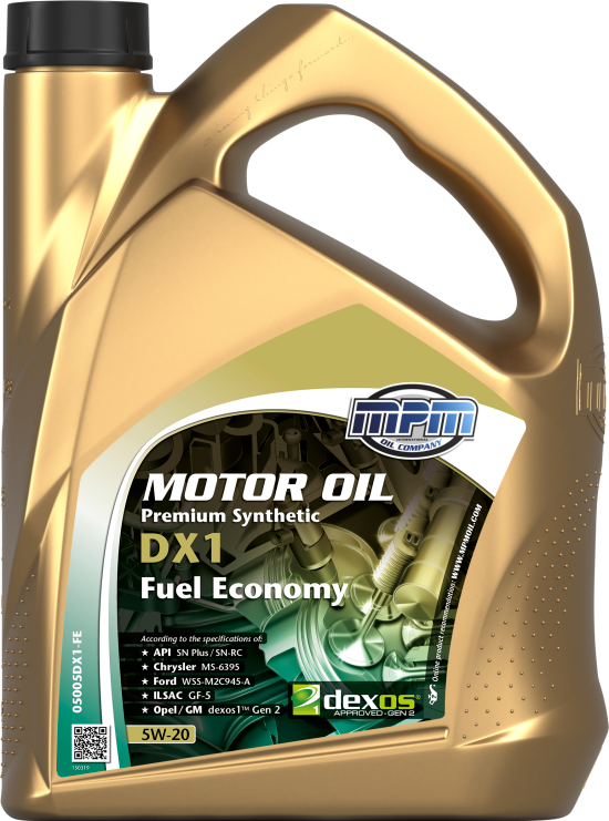 MPM Premium Synthetic DX1 Fuel Economy 5W-20 Motorolje Dunk 5 l - Motorolje - Toyota - Kia - Hyundai - Jeep - Ford - Dodge - Chrysler - Suzuki