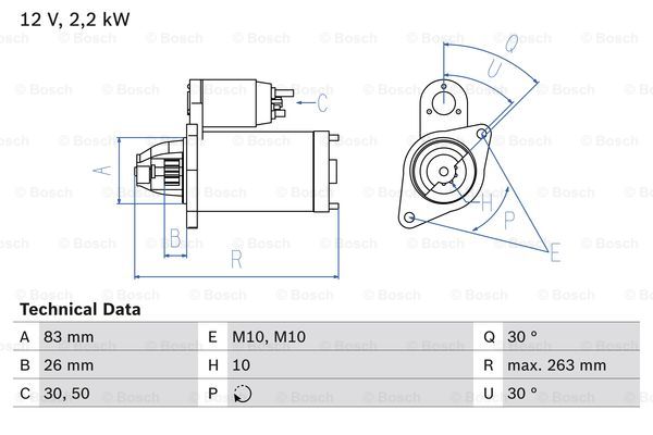 Starter - Mercedes - W124, W210, W201, W463, W140