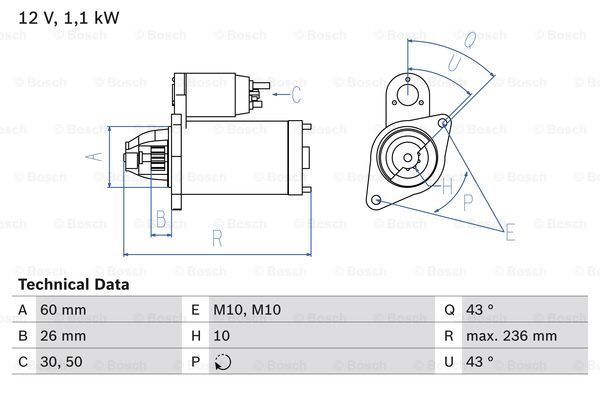 Starter 2228 - Mercedes - E-klass, W204, X204, S-klass, Slk r171, Sl r230, W221, C216, Cl-klass