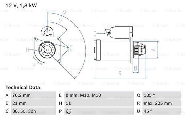 Startmotor Bosch - BMW - E46, E39 - OE 12412247063,12412249295,12414496934