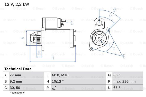 Starter 2274 - Mitsubishi - L-200, Pajero, Galant