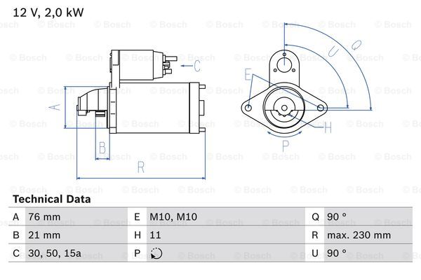 Startmotor Bosch - BMW - E46, E60, X3 e83, X5 e53, E6 - OE 12412344232,12417788682,7788680,12412155827,12417788680
