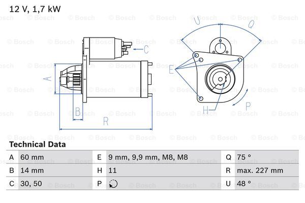 Startmotor Bosch - Mini - Mini, Countryman