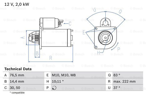Startmotor Bosch - Renault - Nissan - Opel
