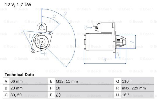 Startmotor Bosch - Audi - A4, A4 quattro, Q5 quattro, A5. Porsche - Macan - OE 06H911021,06H911021D,06H911021X,06H911021DX