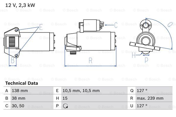 Startmotor Bosch - VW - Golf iv, Sharan, Bora. Audi - A3. Ford - Galaxy. Seat - Alhambra - OE 1118212,YM2111000GA,09A911023A,09A911023B,S13550,S13250