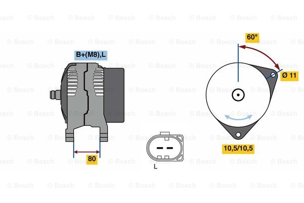 Generator Bosch - Fiat - Ducato. Iveco - Daily, Massif - OE 504087183