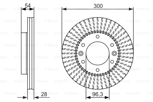 Bosch Bremseskive Foran, 300 mm, 0 986 479 693 - Kia - Carnival