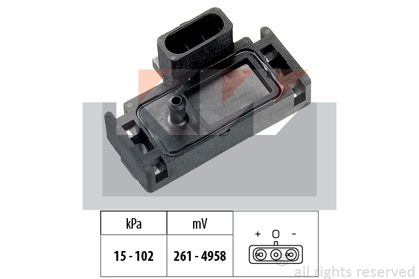 MAP-Sensor KW - Volvo - Renault - Opel - Peugeot - Citroen - Ford - Hyundai - Mercedes