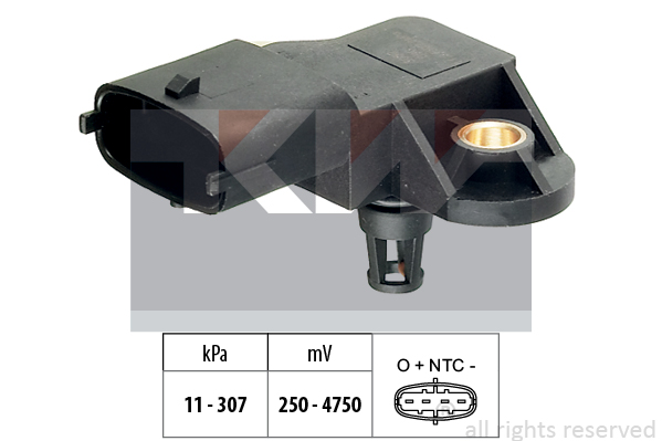 Sensor, ladetrykk MAP - Volvo - Renault - Saab - Opel - Fiat - Nissan - Dacia - Honda