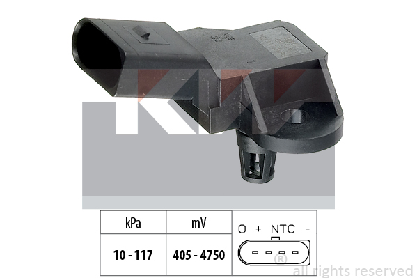 MAP-Sensor KW - VW - Audi - Skoda - Seat - Porsche - OE 03C906051,03C906051F,036906051G,03C906051E,95860618010,95835505107