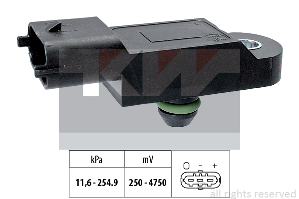 Sensor, ladetrykk MAP - Renault - Clio, Megane, Scenic, Laguna, Grand scenic, Modus, Espace, Grand espace, Grand modus