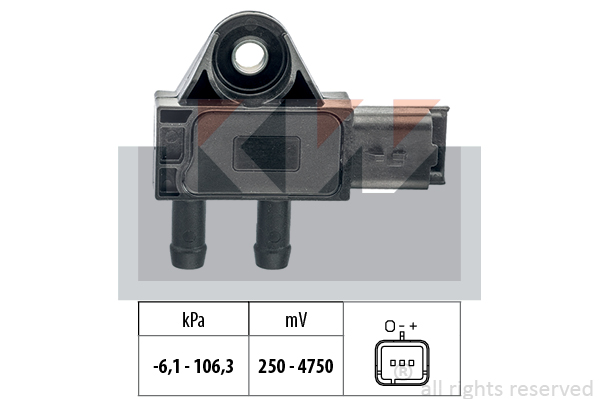 Differenstryckssenor DPF KW - Peugeot - Citroen - Mitsubishi - Mini - Opel - Toyota - Fiat - Ds