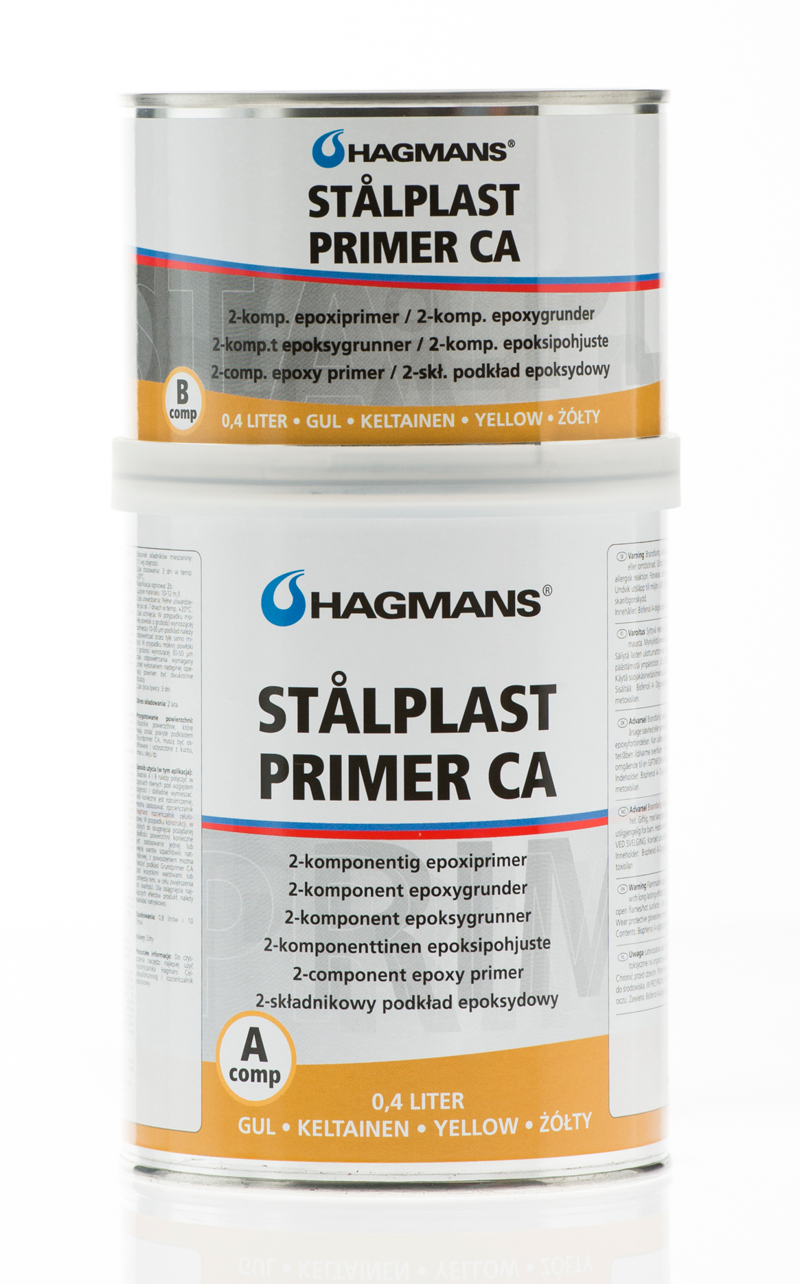 Hagmans Stålplast Primer CA - Grundprimer Gul Burk 0.8 l