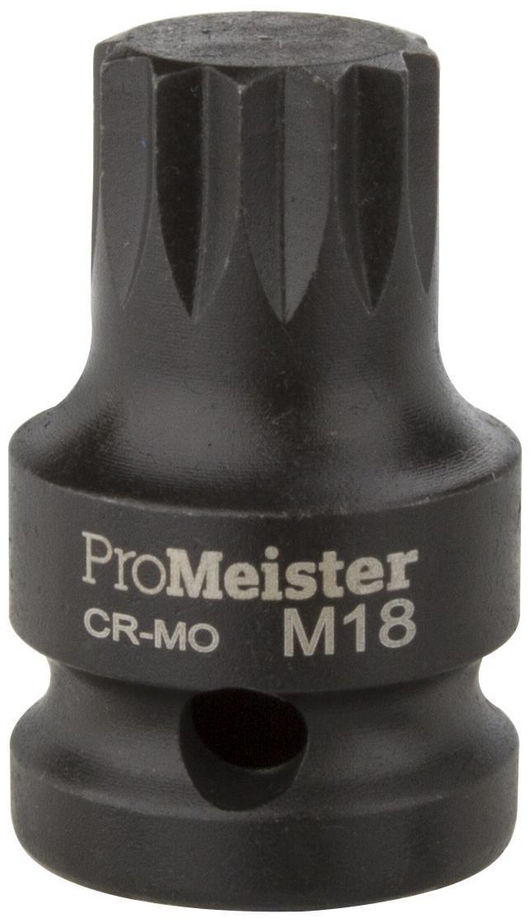 Kraftbitshylsa 1/2" Spline M18 mm