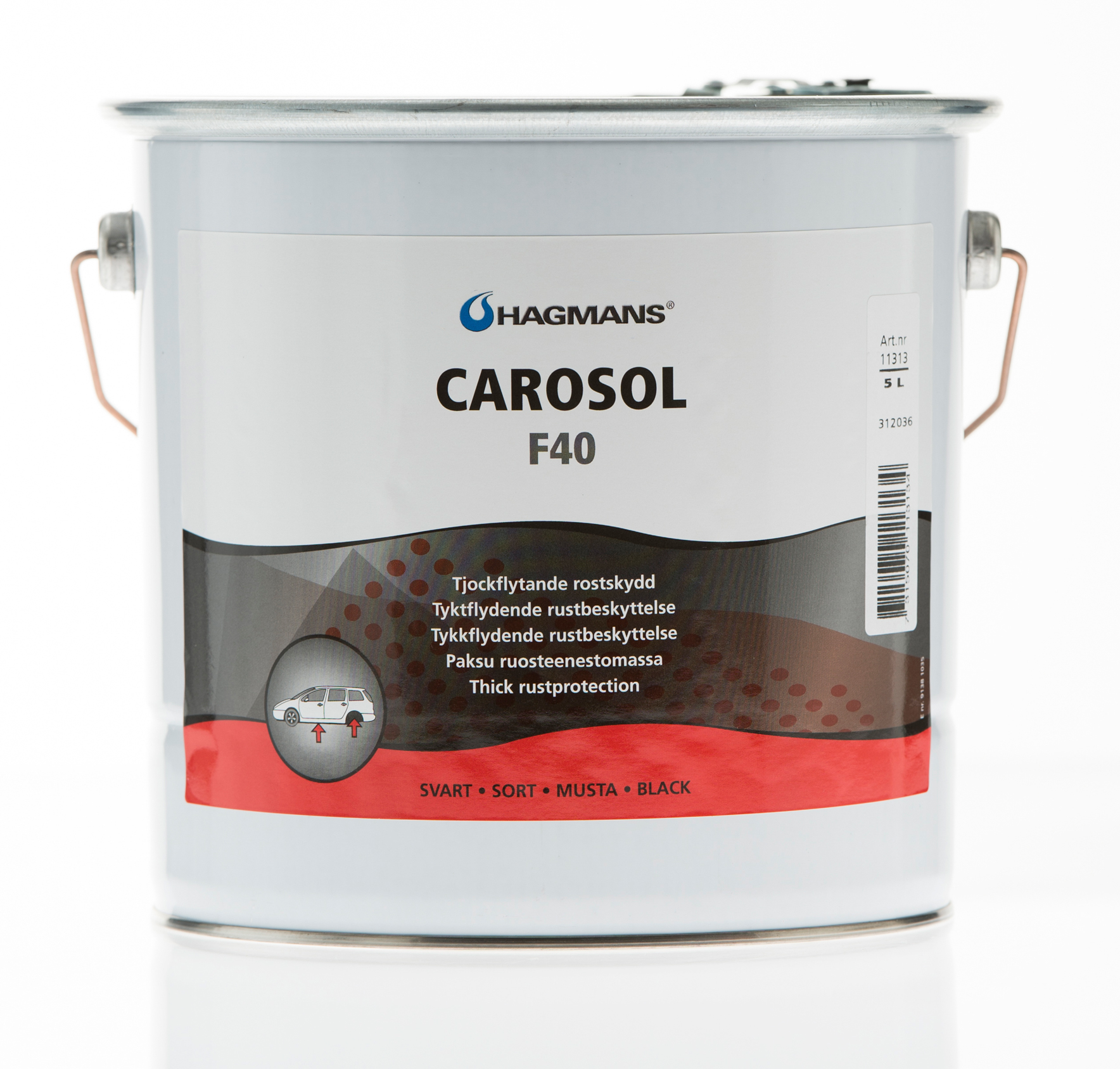 Hagmans Carosol F40 - Flytande rostskydd Svart Burk 5 l