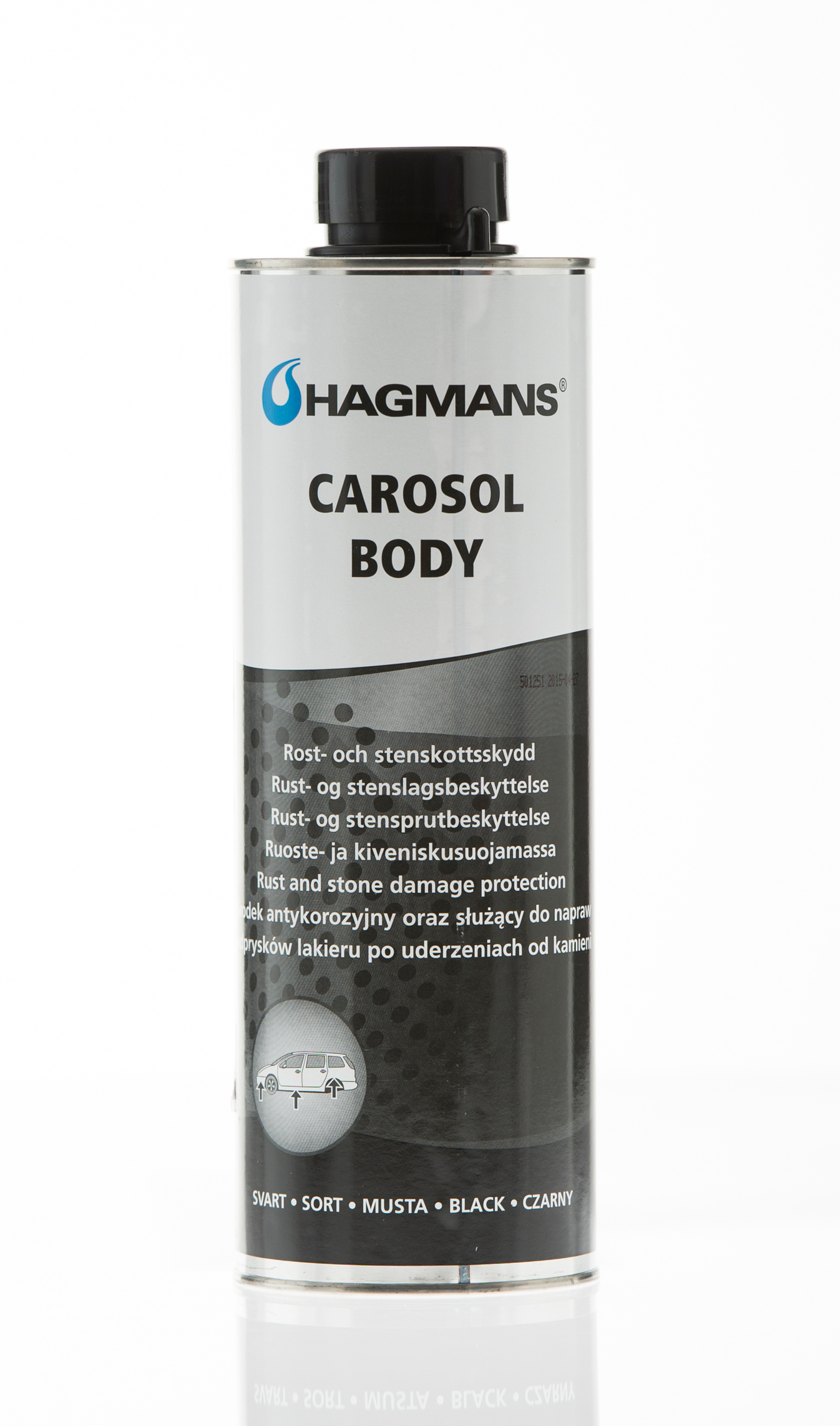 Hagmans Carosol Body Svart - Stenskottsskydd 1 l