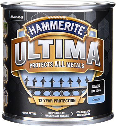 Hammerite Hammarlack - Ultima Svart 250 ml - Rostskyddsfärg / Metallfä