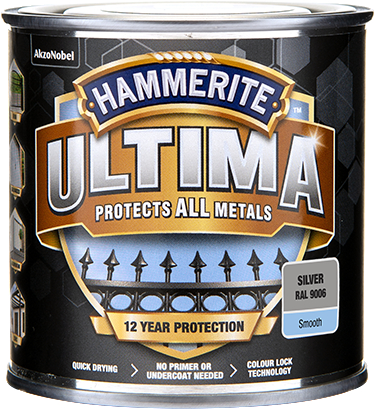Hammerite Hammarlack - Ultima Silver 250 ml - Rostskyddsfärg / Metallf