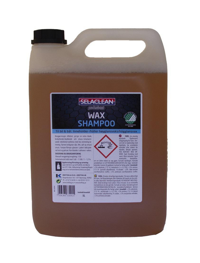 Selaclean Professional Prof Wax Shampoo - Bilschampo Dunk 5 l