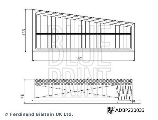 Luftfilter Blue Print - Mercedes - E-klass, Gle, W463, X167, Amg - OE 1770940100,A1770940100