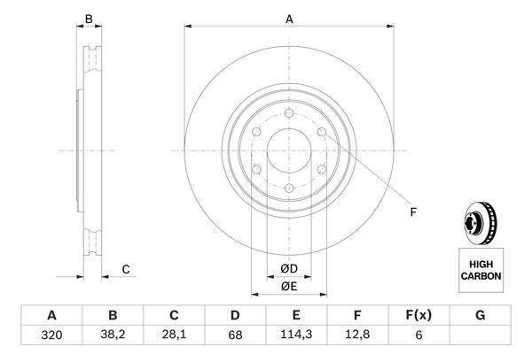 Bromsskiva - Nissan - Navara, Pathfinder - OE 40206EB320,402063X00B,402065X00A