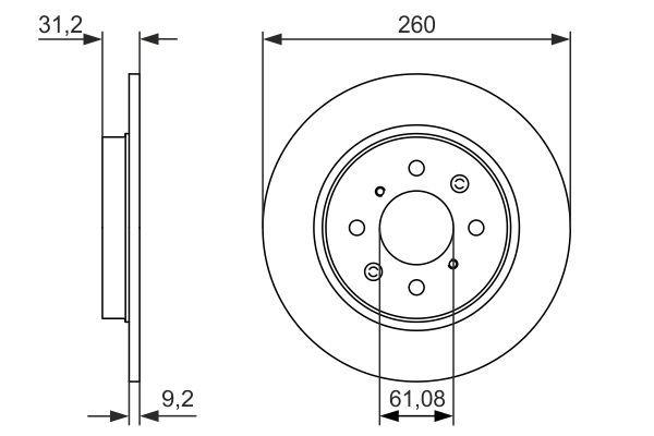Mekster Bremseskive Bak, 260 mm - Honda - Jazz, Insight