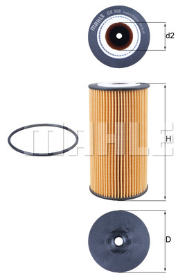 Mahle OX 358D Oljefilter – Høyde 144 mm, Ø 73 mm - Audi - A6, S4, A8. VW - Phaeton