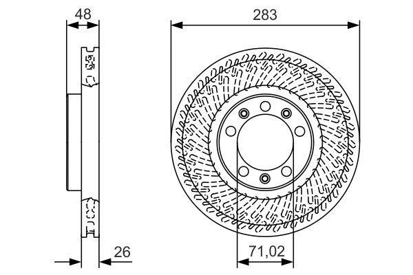 Bromsskiva - Opel - Astra. Peugeot - 308, 508 - OE 9803918180
