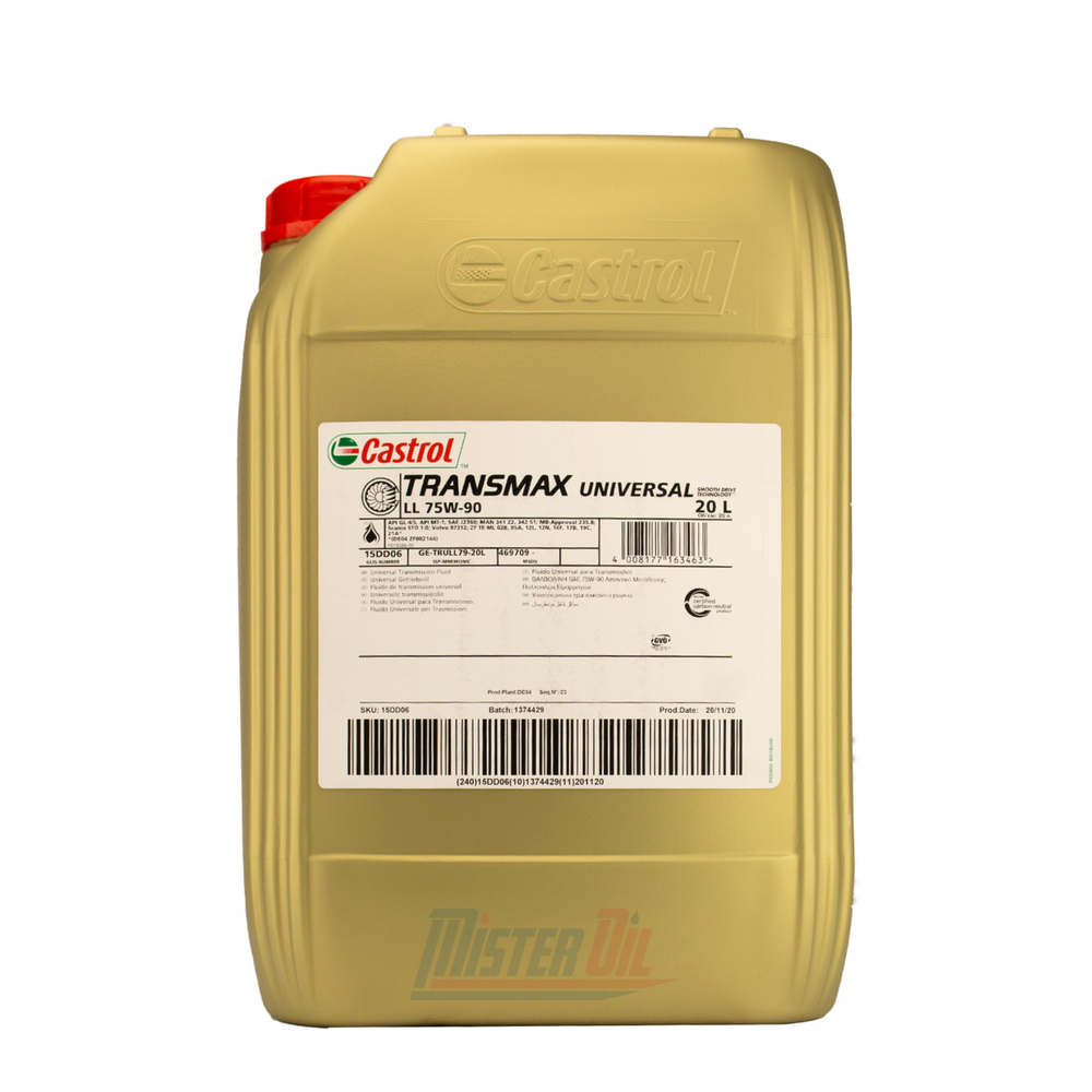CASTROL TRANSMAX UNIVERSAL LL 75W-90 Castrol - Toyota - Opel - Fiat - Mitsubishi - Kia - Subaru - Ford - Nissan