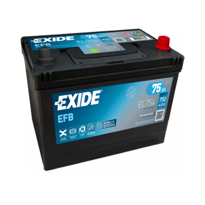 Exide EFB EL754 Start-Stop 75 Ah - Bilbatteri / Startbatteri - Toyota - Hyundai - Kia - Nissan - Subaru - Mazda - Mitsubishi - Honda