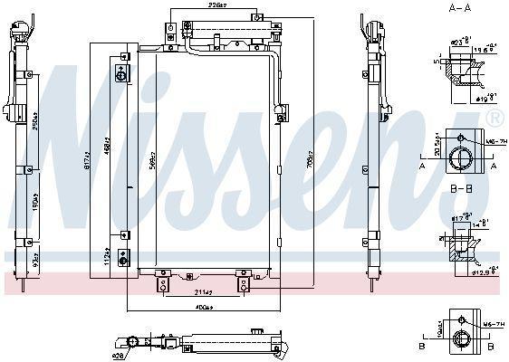Kondensor Nissens - Kia - Niro. Hyundai - Kona - OE 97606K4500
