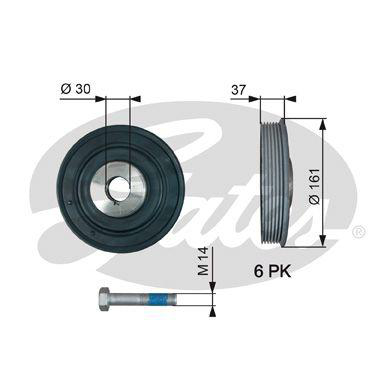 Remskiva, vevaxel Gates - Peugeot - Fiat - Citroen - OE 0515L9,0515V6,0515T8,0515V5,0515P2,9641548980,9467597180,9630647180,9467586180,9681761480