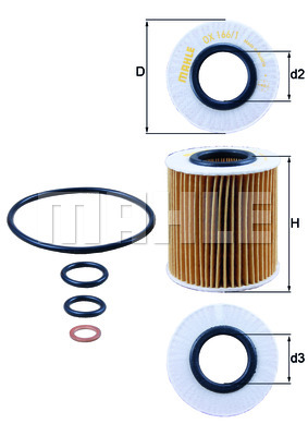 Mahle OX 166/1D oljefilter – filterinnsats, Ø72 mm, høyde 79 mm - BMW - 1-SERIE-serie, E9*, E46, E60, X1 e84, X3 e83, Z4