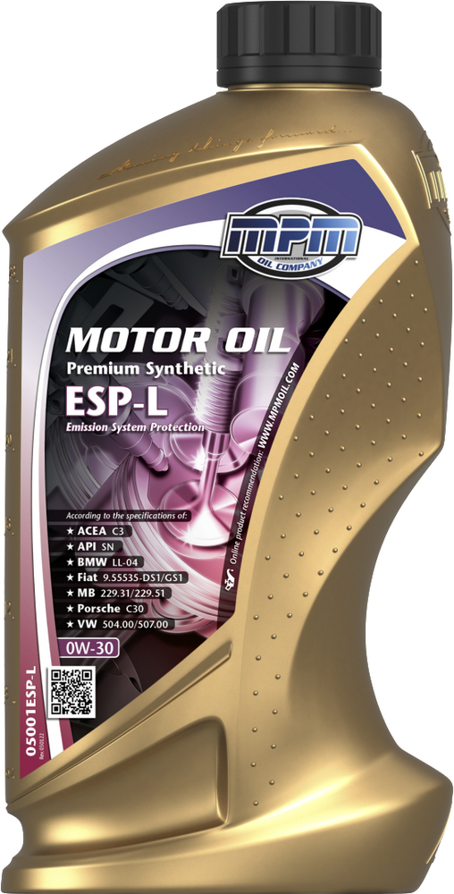 MPM Premium Synthetic ESP-L 0W-30 Motorolja 1 l - Motorolja - VW - Audi - Skoda - Fiat - Seat - Subaru - Honda - Mazda