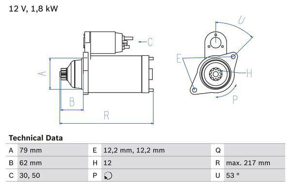 Startmotor Bosch - VW - Skoda - Audi - Seat - OE 0AM911023L