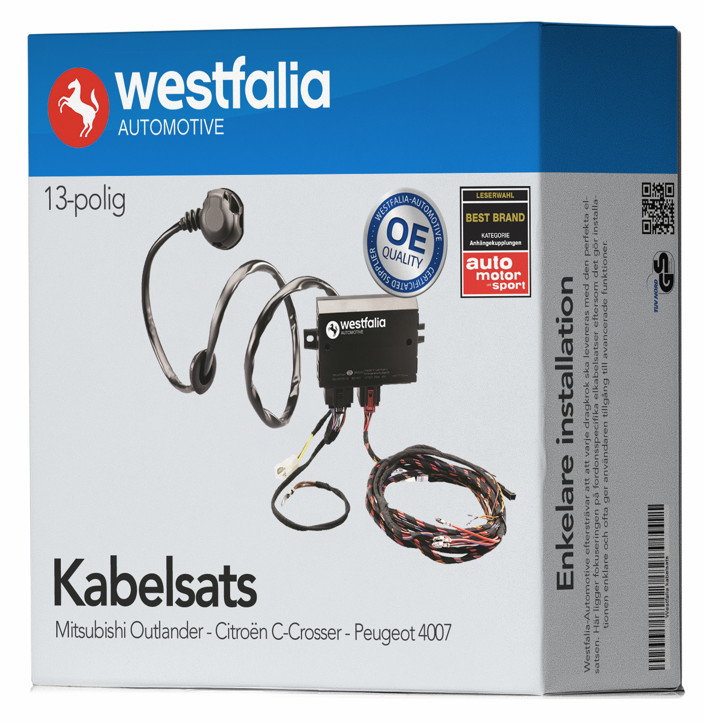 Elkabelsats Westfalia - Mitsubishi - Outlander. Citroen - C-crosser. Peugeot - 4007