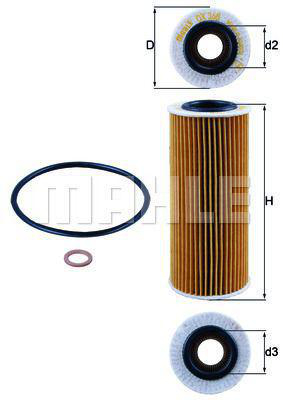 Oljefilter Mahle - BMW - 1-SERIE-serie, E9*, E46, E60, X3 e83, E6. Alpina - D3 - OE 55198675,11427787697