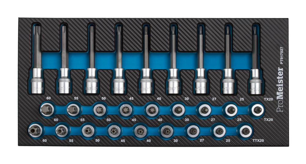 Skruvmejsel/Hylssats 1/2" 27-Delar Carbon ProMeister