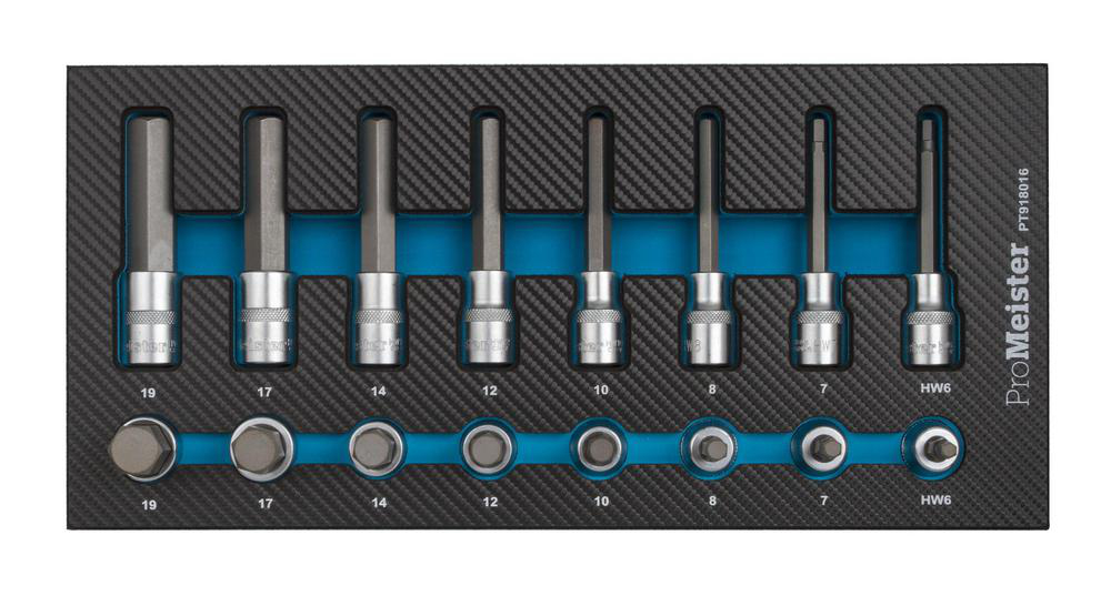 Skruvmejsel/Hylssats 1/2" 16-Delar Carbon ProMeister