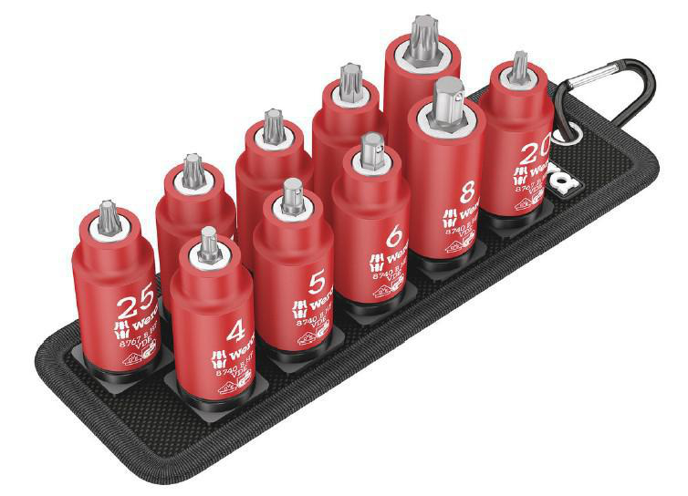 Bitshylsor 3/8” 1000V, Insex & Torx, 11 delar Wera