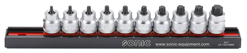 Hylssats 3/8" Torx T10-T55 Korta Med Hållare 10-Delar Sonic