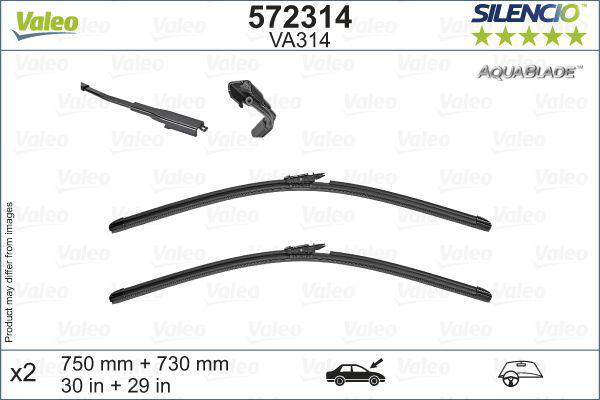 Viskerblad Silencio AquaBlade VA314 - Sett - Ford - S-max, Galaxy