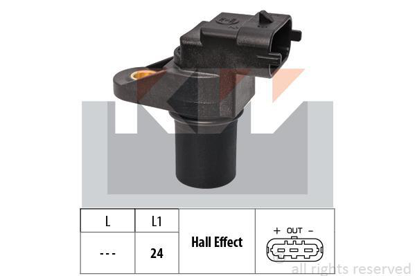 Kamaxelsensor KW - Mercedes - Sl r230, W220, W221. BMW - M5 e60, M6 e64 - OE 13627834490,7834490,A0051531228