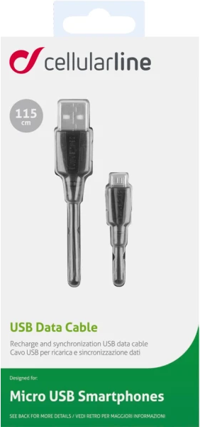 Cellularline ladekabel USB-A til mikro-USB 1.2 m - svart